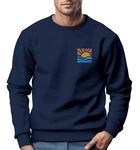 Neverless Sweatshirt Herren Logo Print Dunkelblau/Hellblau