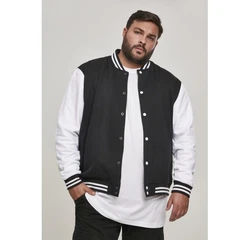 URBAN CLASSICS Collegejacke College Sweatjacket Hellblau/Schwarz