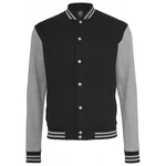 URBAN CLASSICS Collegejacke College Sweatjacket Hellgrau/Schwarz/Grau/Dunkelgrau