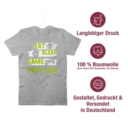 Shirtracer T-Shirt Eat Sleep Game Since Achtzehn Geburtstag Silber/Dunkelgrau/Dunkelgrün/Hellgrau/Grau
