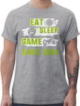 Shirtracer T-Shirt Eat Sleep Game Since Achtzehn Geburtstag Silber/Dunkelgrau/Dunkelgrün/Hellgrau/Grau