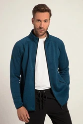 JP1880 Fleecejacke Strickfleece-Jacke Türkis/Blau