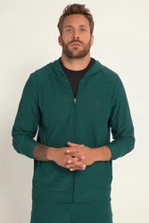 JP1880 Fleecejacke Hoodiejacke FLEXNAMIC Fitness QuickDry Dunkelgrün/Grün