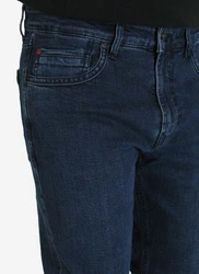 MAC 5-Pocket-Jeans Arne Pipe Dunkelblau/Blau/Lila