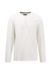 FYNCH-HATTON Langarmshirt mit Knopfleiste Weiß/Khaki/Beige/Creme/Dunkelblau