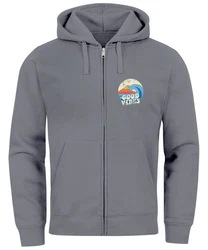 Neverless Sweatjacke Herren Zip Hoodie Good Vibes Grau/Hellgrau/Dunkelgrau