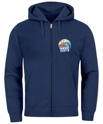 Neverless Sweatjacke Herren Zip Hoodie Good Vibes Dunkelblau/Blau