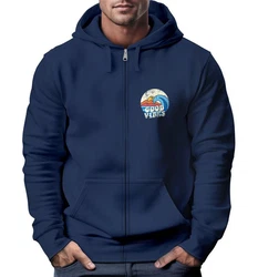 Neverless Sweatjacke Herren Zip Hoodie Good Vibes Dunkelblau/Blau
