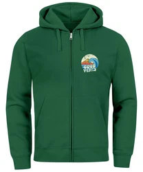 Neverless Sweatjacke Herren Zip Hoodie Good Vibes Grün/Dunkelgrün