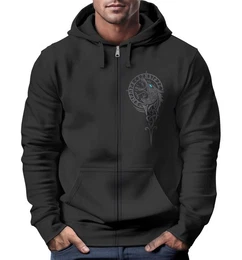 Sweatjacke Sweatjacke Herren mit Kapuze Fenrir Nordische Mythologie Wikinger