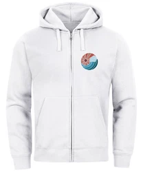 Neverless Herren Sweatjacke Welle Logo Print Weiß/Creme