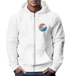 Neverless Herren Sweatjacke Welle Logo Print Weiß/Creme