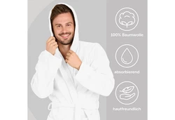 Blumtal Bademantel Herren Weiß/Creme