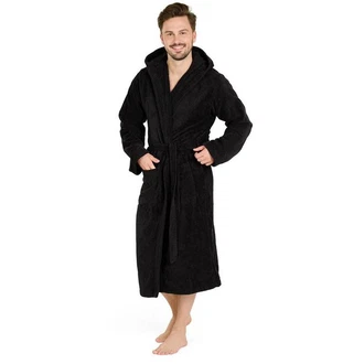 Blumtal Bademantel Herren Schwarz