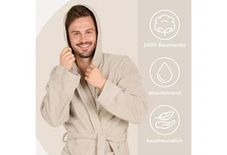 Blumtal Bademantel Herren Khaki/Beige/Grau/Hellblau/Weiß/Braun