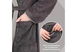 Blumtal Bademantel Herren Schwarz/Dunkelgrau/Grau/Hellgrau/Dunkelblau/Braun