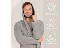 Blumtal Bademantel Herren Grau/Hellgrau/Dunkelgrau/Khaki/Hellblau/Braun