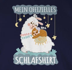 Shirtracer Rundhalsshirt Mein offizielles Schlafshirt - Lama und Faultier grau