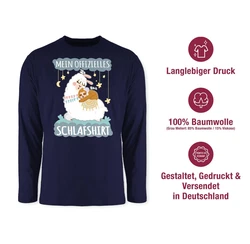 Shirtracer Rundhalsshirt Mein offizielles Schlafshirt - Lama und Faultier grau