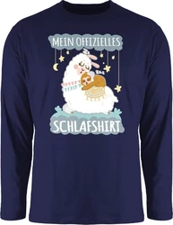 Shirtracer Rundhalsshirt Mein offizielles Schlafshirt - Lama und Faultier grau