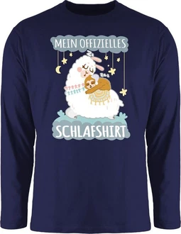 Shirtracer Rundhalsshirt Mein offizielles Schlafshirt - Lama und Faultier Shirtracer Rundhalsshirt Mein offizielles Schlafshirt - Lama und Faultier