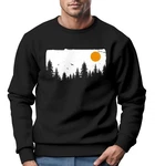 Neverless Sweatshirt Herren Outdoor Adventure Schwarz/Orange/Türkis