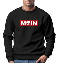 Sweatshirt Sweatshirt Herren Moin Skull Totenkopf Aufdruck Nordisch Print