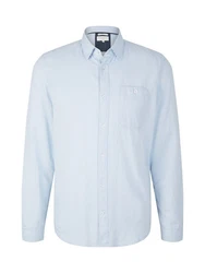 TOM TAILOR Langarmhemd T-Shirt Structured Shirt hellblau/weiß