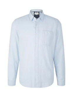 TOM TAILOR Langarmhemd T-Shirt Structured Shirt hellblau/weiß
