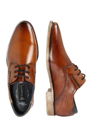 bugatti Schnürschuh Braun/Beige/Hellblau