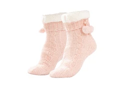 RAIKOU Hüttensocken Hausschuhe Stiefelsocken Lammfell ABS 