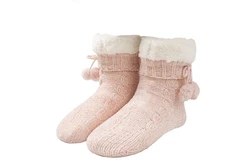 RAIKOU Hüttensocken Hausschuhe Stiefelsocken Lammfell ABS 