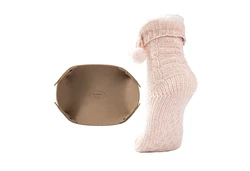 RAIKOU Hüttensocken Hausschuhe Stiefelsocken Lammfell ABS 