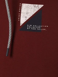 TOM TAILOR Sweatshirt PRINTED SNOOD Bordeaux/Dunkelrot/Rot