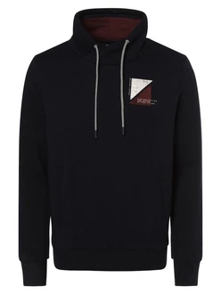 TOM TAILOR Sweatshirt PRINTED SNOOD Dunkelblau/Schwarz