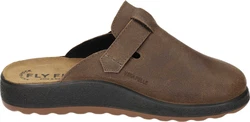 Fly Flot Hausschuhe aus Leder Dunkelbraun/Braun/Beige/Khaki