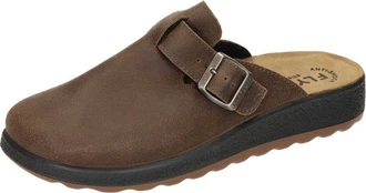 Fly Flot Hausschuhe aus Leder Dunkelbraun/Braun/Beige/Khaki