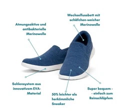 merinos Bequeme Turnschuhe Sneaker für Herren 
