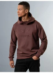 Trigema Kapuzensweatshirt Kapuzenpullover mit 3D-Motiv braun