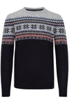 Blend Strickpullover Style BHTjerik Braun/Hellblau/Schwarz