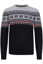 Blend Strickpullover Style BHTjerik Braun/Hellblau/Schwarz