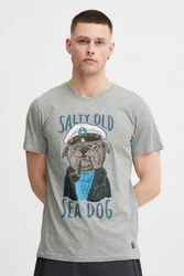 Blend T-Shirt BLEND BHPirot Grau/Hellblau/Blau