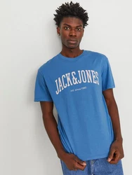 JACK & JONES T-Shirt JJEJOSH TEE SS CREW NECK NOOS azur/wei