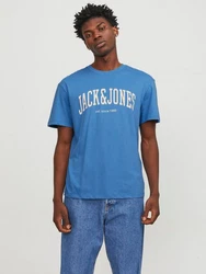 JACK & JONES T-Shirt JJEJOSH TEE SS CREW NECK NOOS azur/wei