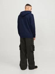 Jack & Jones JCOMAP LOGO SWEAT HOOD SN Kapuzenpullover Dunkelblau/Blau/Hellblau/Grau