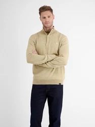 LERROS Strickpullover Troyer Khaki/Beige/Braun