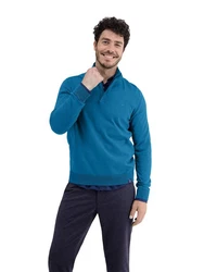 LERROS Strickpullover Troyer Blau/Türkis/Hellblau