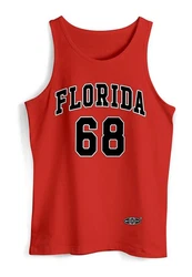 Neverless Tanktop Herren Tank-Top Print Florida College Style Basketball Rot/Orange