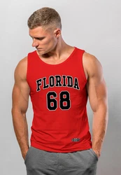 Neverless Tanktop Herren Tank-Top Print Florida College Style Basketball Rot/Orange
