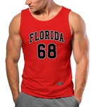 Neverless Tanktop Herren Tank-Top Print Florida College Style Basketball Rot/Orange